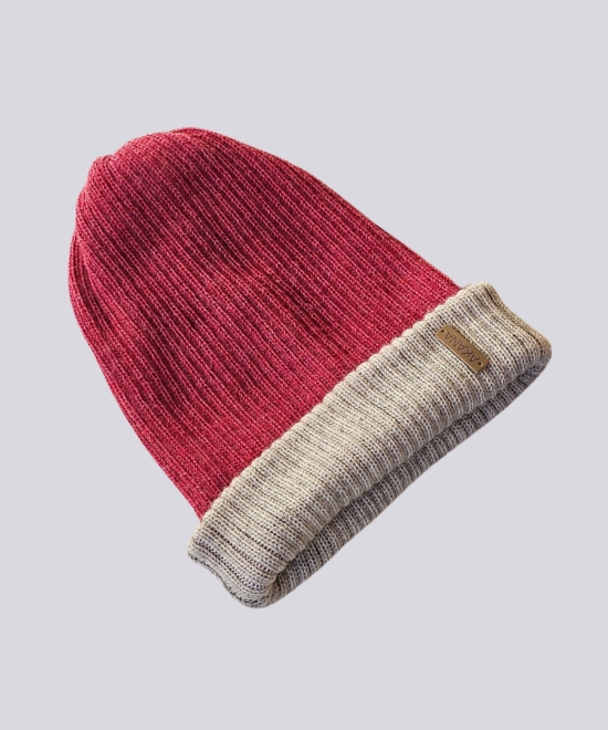 Beanie Noa - Cherry & Grey